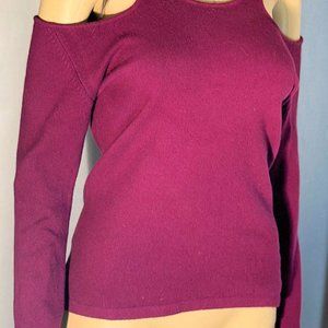 Neiman Marcus Off the Shoulder Plum Cashmere Sweater with tags Never worn #1